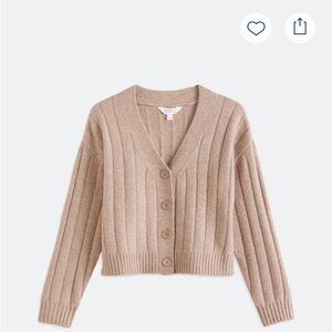 Market & Spruce Beige Button-Up Cardigan
